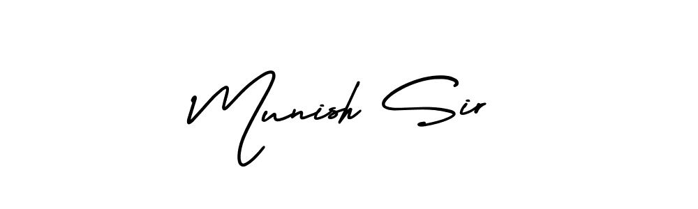 Munish Sir stylish signature style. Best Handwritten Sign (AmerikaSignatureDemo-Regular) for my name. Handwritten Signature Collection Ideas for my name Munish Sir. Munish Sir signature style 3 images and pictures png