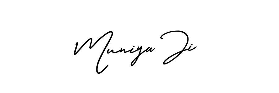 It looks lik you need a new signature style for name Muniya Ji. Design unique handwritten (AmerikaSignatureDemo-Regular) signature with our free signature maker in just a few clicks. Muniya Ji signature style 3 images and pictures png