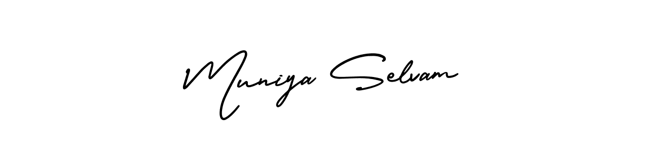 Make a short Muniya Selvam signature style. Manage your documents anywhere anytime using AmerikaSignatureDemo-Regular. Create and add eSignatures, submit forms, share and send files easily. Muniya Selvam signature style 3 images and pictures png