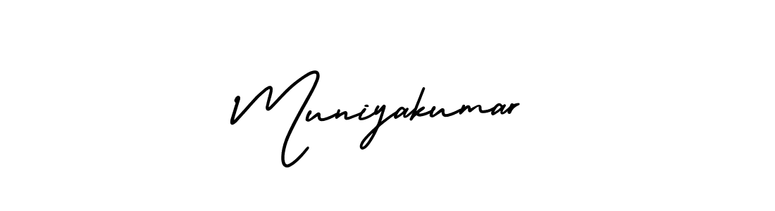 Muniyakumar stylish signature style. Best Handwritten Sign (AmerikaSignatureDemo-Regular) for my name. Handwritten Signature Collection Ideas for my name Muniyakumar. Muniyakumar signature style 3 images and pictures png