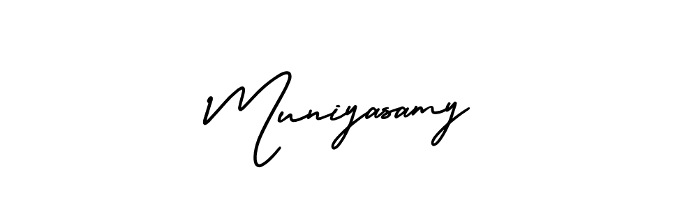 How to Draw Muniyasamy signature style? AmerikaSignatureDemo-Regular is a latest design signature styles for name Muniyasamy. Muniyasamy signature style 3 images and pictures png