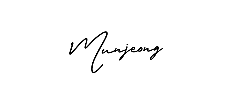 Munjeong stylish signature style. Best Handwritten Sign (AmerikaSignatureDemo-Regular) for my name. Handwritten Signature Collection Ideas for my name Munjeong. Munjeong signature style 3 images and pictures png