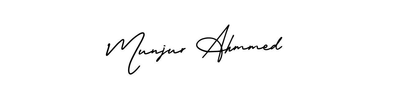 Make a short Munjur Ahmmed signature style. Manage your documents anywhere anytime using AmerikaSignatureDemo-Regular. Create and add eSignatures, submit forms, share and send files easily. Munjur Ahmmed signature style 3 images and pictures png