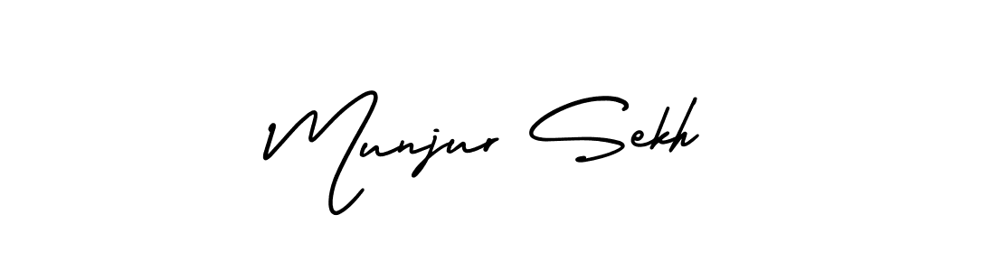 Create a beautiful signature design for name Munjur Sekh. With this signature (AmerikaSignatureDemo-Regular) fonts, you can make a handwritten signature for free. Munjur Sekh signature style 3 images and pictures png