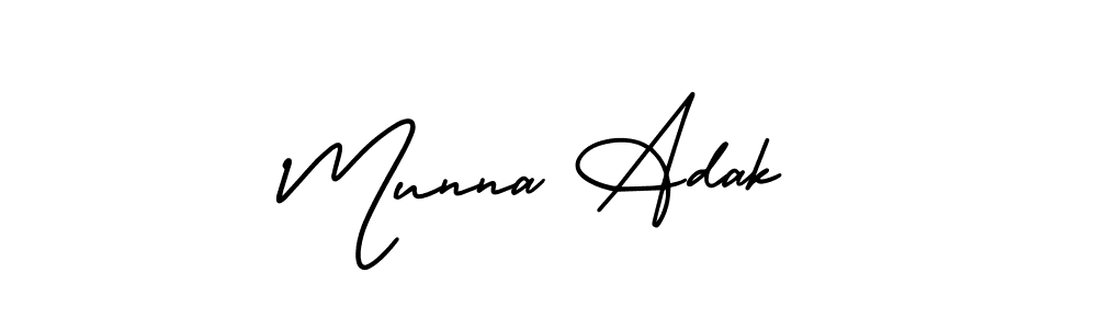 Design your own signature with our free online signature maker. With this signature software, you can create a handwritten (AmerikaSignatureDemo-Regular) signature for name Munna Adak. Munna Adak signature style 3 images and pictures png