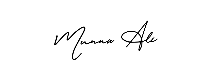 How to make Munna Ali name signature. Use AmerikaSignatureDemo-Regular style for creating short signs online. This is the latest handwritten sign. Munna Ali signature style 3 images and pictures png