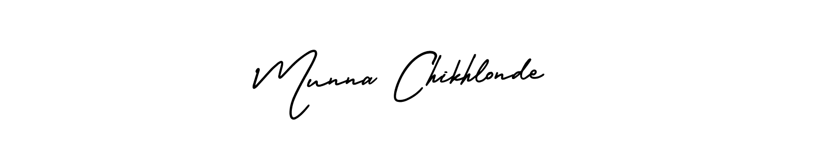 Make a short Munna Chikhlonde signature style. Manage your documents anywhere anytime using AmerikaSignatureDemo-Regular. Create and add eSignatures, submit forms, share and send files easily. Munna Chikhlonde signature style 3 images and pictures png