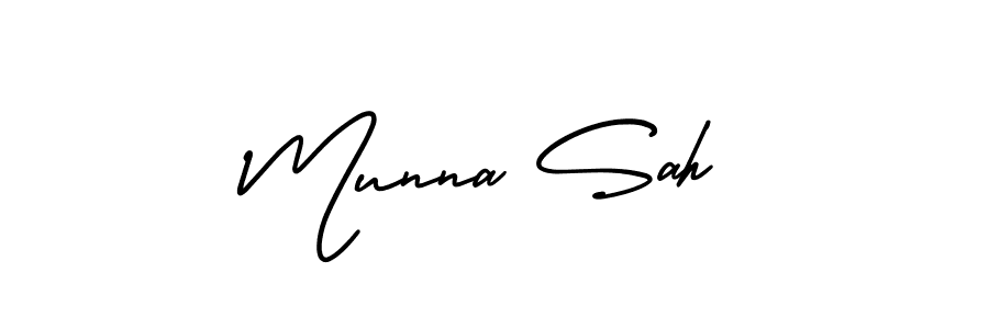 Use a signature maker to create a handwritten signature online. With this signature software, you can design (AmerikaSignatureDemo-Regular) your own signature for name Munna Sah. Munna Sah signature style 3 images and pictures png