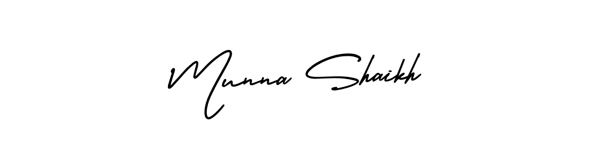 How to make Munna Shaikh signature? AmerikaSignatureDemo-Regular is a professional autograph style. Create handwritten signature for Munna Shaikh name. Munna Shaikh signature style 3 images and pictures png