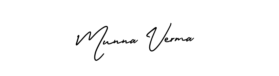 Munna Verma stylish signature style. Best Handwritten Sign (AmerikaSignatureDemo-Regular) for my name. Handwritten Signature Collection Ideas for my name Munna Verma. Munna Verma signature style 3 images and pictures png