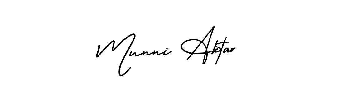 Create a beautiful signature design for name Munni Aktar. With this signature (AmerikaSignatureDemo-Regular) fonts, you can make a handwritten signature for free. Munni Aktar signature style 3 images and pictures png