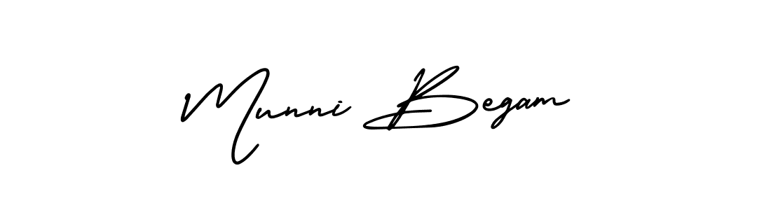 Munni Begam stylish signature style. Best Handwritten Sign (AmerikaSignatureDemo-Regular) for my name. Handwritten Signature Collection Ideas for my name Munni Begam. Munni Begam signature style 3 images and pictures png