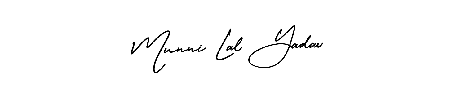 AmerikaSignatureDemo-Regular is a professional signature style that is perfect for those who want to add a touch of class to their signature. It is also a great choice for those who want to make their signature more unique. Get Munni Lal Yadav name to fancy signature for free. Munni Lal Yadav signature style 3 images and pictures png