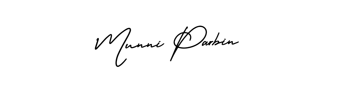 AmerikaSignatureDemo-Regular is a professional signature style that is perfect for those who want to add a touch of class to their signature. It is also a great choice for those who want to make their signature more unique. Get Munni Parbin name to fancy signature for free. Munni Parbin signature style 3 images and pictures png