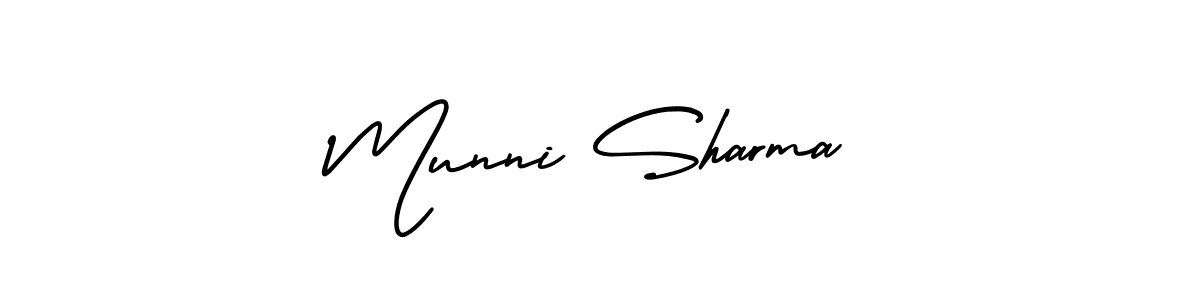 It looks lik you need a new signature style for name Munni Sharma. Design unique handwritten (AmerikaSignatureDemo-Regular) signature with our free signature maker in just a few clicks. Munni Sharma signature style 3 images and pictures png