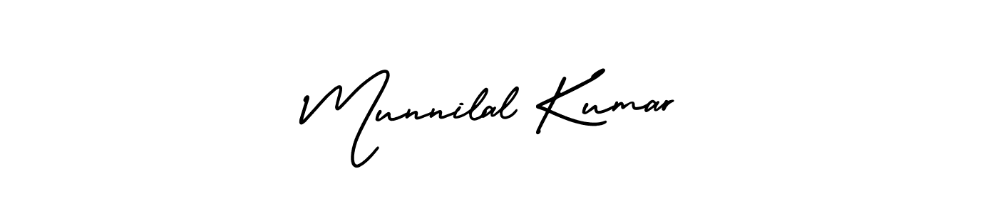 This is the best signature style for the Munnilal Kumar name. Also you like these signature font (AmerikaSignatureDemo-Regular). Mix name signature. Munnilal Kumar signature style 3 images and pictures png