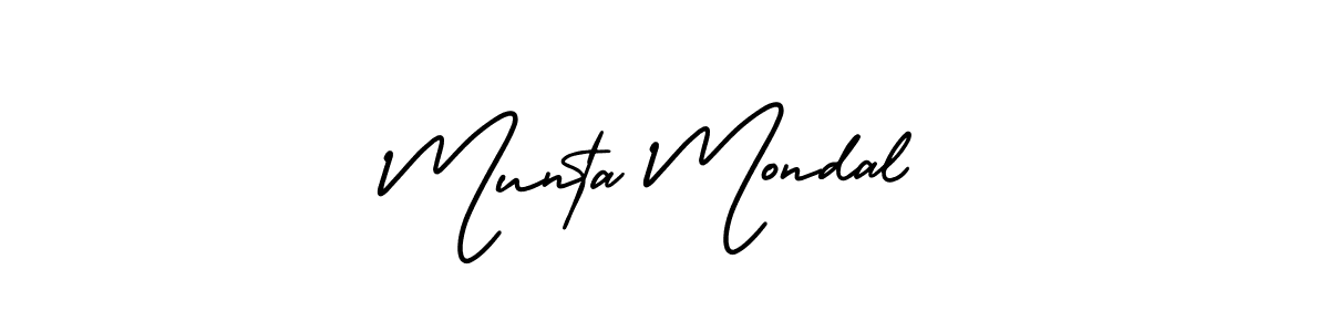 It looks lik you need a new signature style for name Munta Mondal. Design unique handwritten (AmerikaSignatureDemo-Regular) signature with our free signature maker in just a few clicks. Munta Mondal signature style 3 images and pictures png