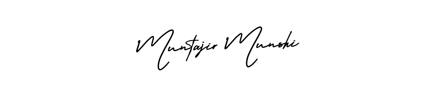 This is the best signature style for the Muntajir Munshi name. Also you like these signature font (AmerikaSignatureDemo-Regular). Mix name signature. Muntajir Munshi signature style 3 images and pictures png
