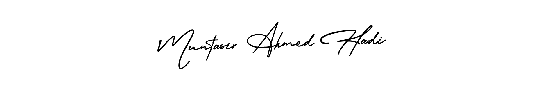 Use a signature maker to create a handwritten signature online. With this signature software, you can design (AmerikaSignatureDemo-Regular) your own signature for name Muntasir Ahmed Hadi. Muntasir Ahmed Hadi signature style 3 images and pictures png