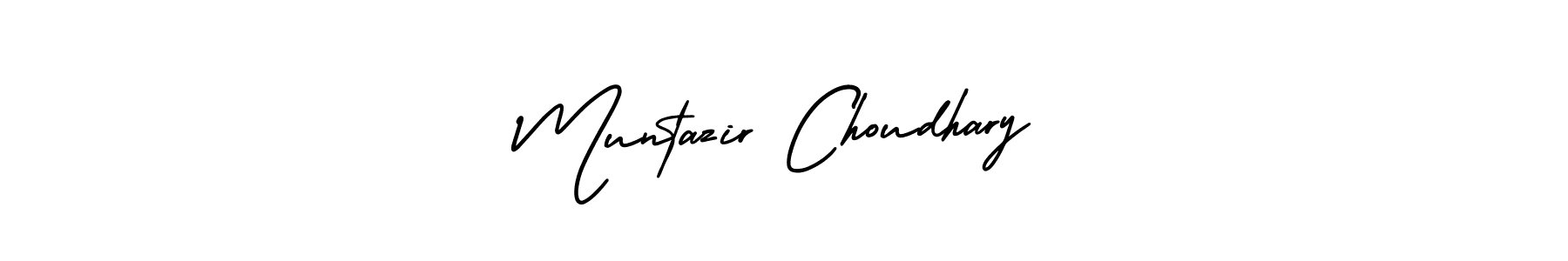 You should practise on your own different ways (AmerikaSignatureDemo-Regular) to write your name (Muntazir Choudhary) in signature. don't let someone else do it for you. Muntazir Choudhary signature style 3 images and pictures png