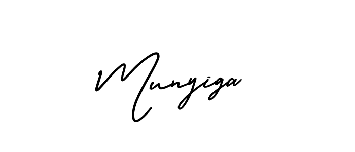 Use a signature maker to create a handwritten signature online. With this signature software, you can design (AmerikaSignatureDemo-Regular) your own signature for name Munyiga. Munyiga signature style 3 images and pictures png