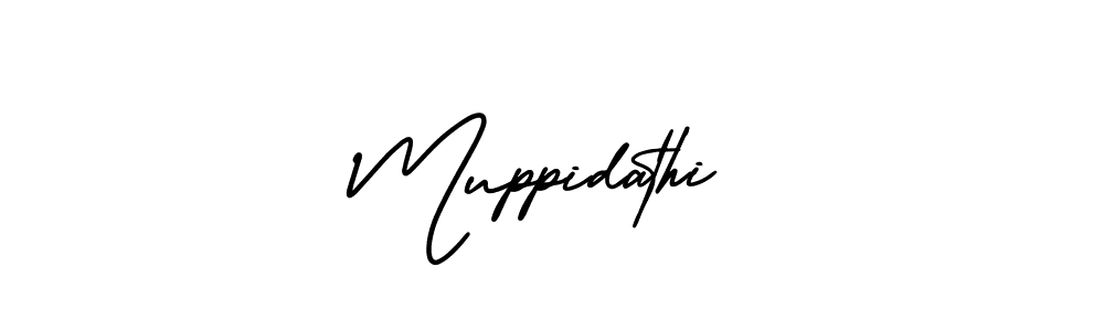 How to make Muppidathi name signature. Use AmerikaSignatureDemo-Regular style for creating short signs online. This is the latest handwritten sign. Muppidathi signature style 3 images and pictures png