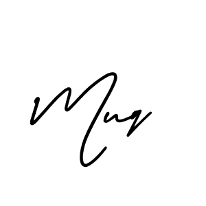 Design your own signature with our free online signature maker. With this signature software, you can create a handwritten (AmerikaSignatureDemo-Regular) signature for name Muq. Muq signature style 3 images and pictures png