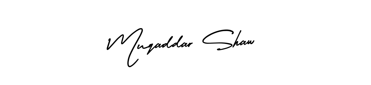 Similarly AmerikaSignatureDemo-Regular is the best handwritten signature design. Signature creator online .You can use it as an online autograph creator for name Muqaddar Shaw. Muqaddar Shaw signature style 3 images and pictures png