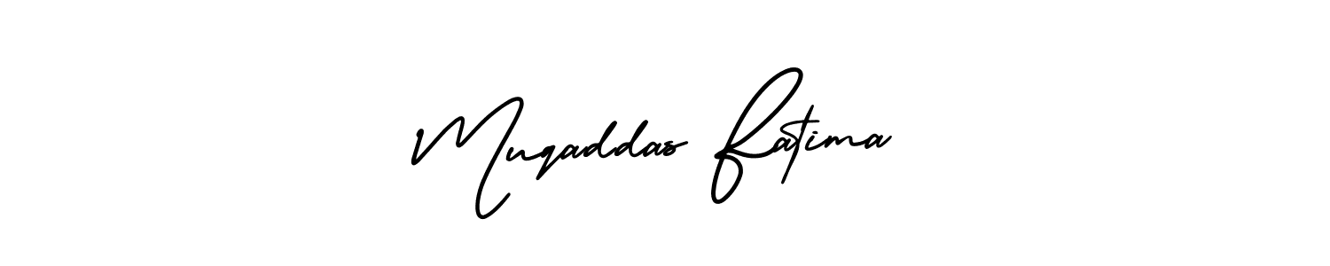 How to make Muqaddas Fatima signature? AmerikaSignatureDemo-Regular is a professional autograph style. Create handwritten signature for Muqaddas Fatima name. Muqaddas Fatima signature style 3 images and pictures png