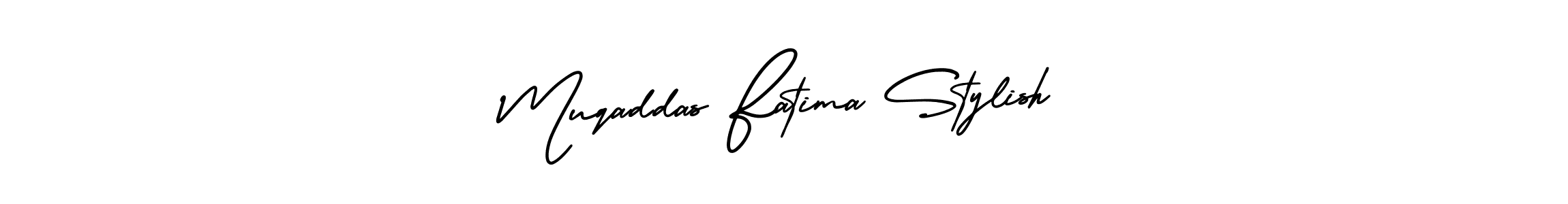 if you are searching for the best signature style for your name Muqaddas Fatima Stylish. so please give up your signature search. here we have designed multiple signature styles  using AmerikaSignatureDemo-Regular. Muqaddas Fatima Stylish signature style 3 images and pictures png