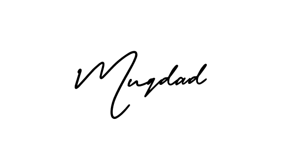 Muqdad stylish signature style. Best Handwritten Sign (AmerikaSignatureDemo-Regular) for my name. Handwritten Signature Collection Ideas for my name Muqdad. Muqdad signature style 3 images and pictures png