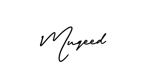 Make a beautiful signature design for name Muqeed. With this signature (AmerikaSignatureDemo-Regular) style, you can create a handwritten signature for free. Muqeed signature style 3 images and pictures png