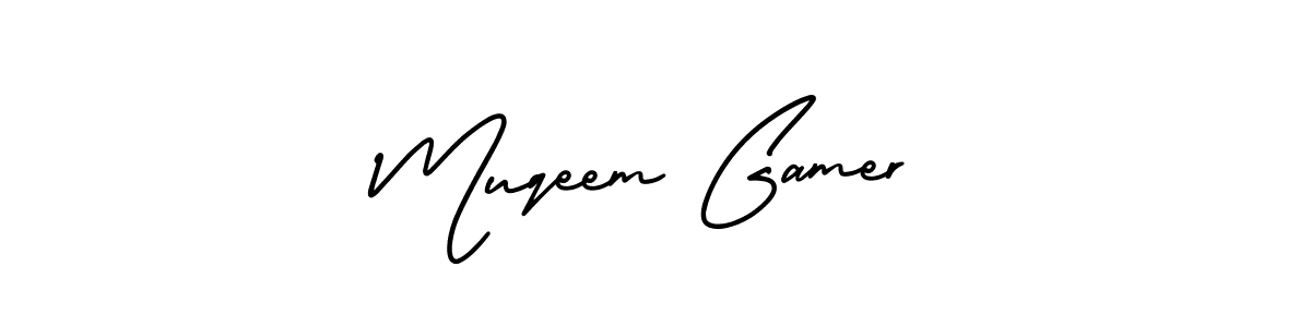 Create a beautiful signature design for name Muqeem Gamer. With this signature (AmerikaSignatureDemo-Regular) fonts, you can make a handwritten signature for free. Muqeem Gamer signature style 3 images and pictures png