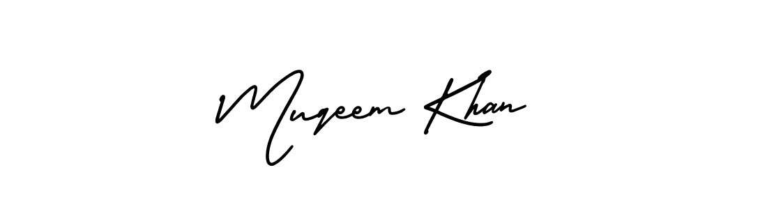 Also You can easily find your signature by using the search form. We will create Muqeem Khan name handwritten signature images for you free of cost using AmerikaSignatureDemo-Regular sign style. Muqeem Khan signature style 3 images and pictures png