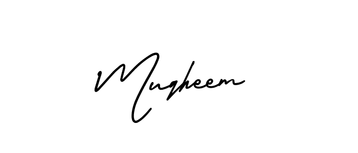 How to make Muqheem signature? AmerikaSignatureDemo-Regular is a professional autograph style. Create handwritten signature for Muqheem name. Muqheem signature style 3 images and pictures png