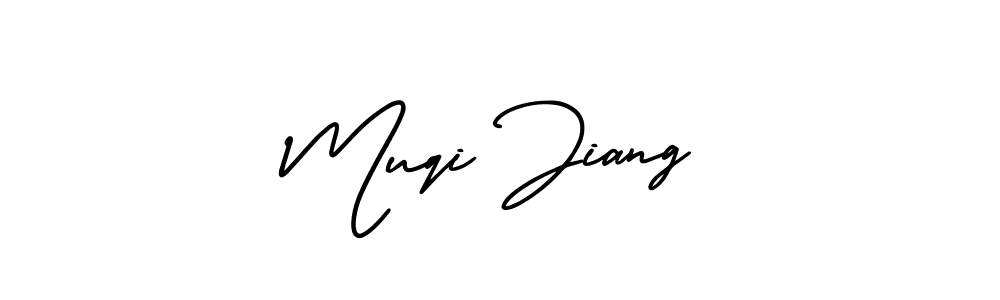 AmerikaSignatureDemo-Regular is a professional signature style that is perfect for those who want to add a touch of class to their signature. It is also a great choice for those who want to make their signature more unique. Get Muqi Jiang name to fancy signature for free. Muqi Jiang signature style 3 images and pictures png