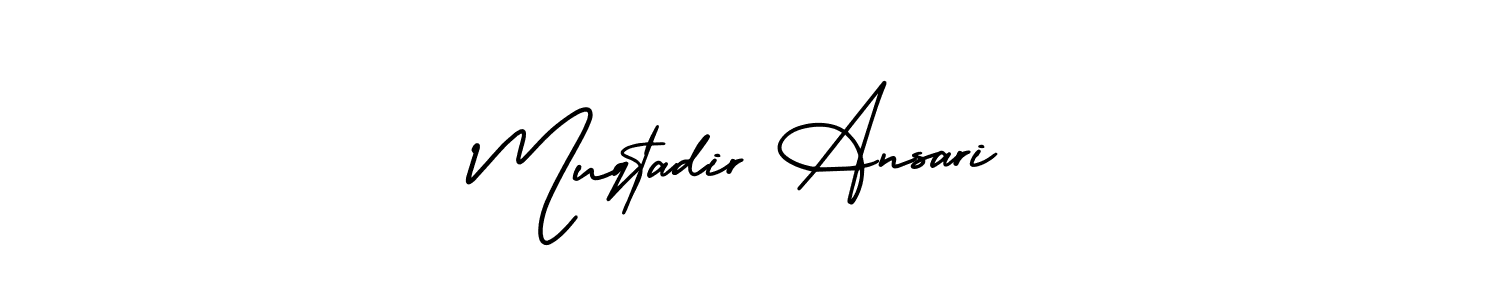 Make a beautiful signature design for name Muqtadir Ansari. With this signature (AmerikaSignatureDemo-Regular) style, you can create a handwritten signature for free. Muqtadir Ansari signature style 3 images and pictures png