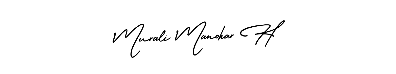 if you are searching for the best signature style for your name Murali Manohar H. so please give up your signature search. here we have designed multiple signature styles  using AmerikaSignatureDemo-Regular. Murali Manohar H signature style 3 images and pictures png