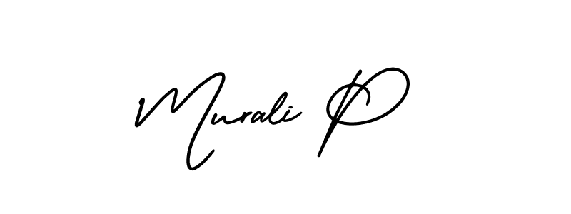 Murali P stylish signature style. Best Handwritten Sign (AmerikaSignatureDemo-Regular) for my name. Handwritten Signature Collection Ideas for my name Murali P. Murali P signature style 3 images and pictures png