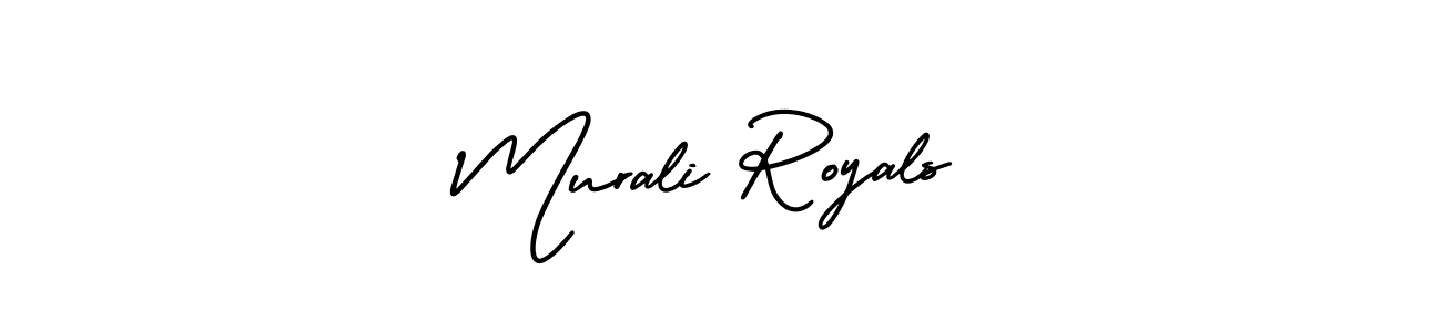 It looks lik you need a new signature style for name Murali Royals. Design unique handwritten (AmerikaSignatureDemo-Regular) signature with our free signature maker in just a few clicks. Murali Royals signature style 3 images and pictures png