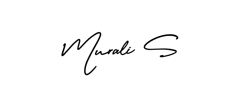 Use a signature maker to create a handwritten signature online. With this signature software, you can design (AmerikaSignatureDemo-Regular) your own signature for name Murali S. Murali S signature style 3 images and pictures png