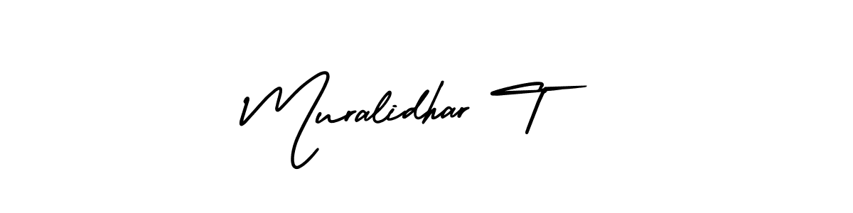 How to make Muralidhar T signature? AmerikaSignatureDemo-Regular is a professional autograph style. Create handwritten signature for Muralidhar T name. Muralidhar T signature style 3 images and pictures png