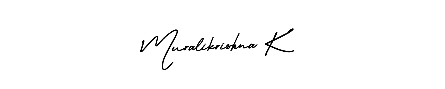 Create a beautiful signature design for name Muralikrishna K. With this signature (AmerikaSignatureDemo-Regular) fonts, you can make a handwritten signature for free. Muralikrishna K signature style 3 images and pictures png