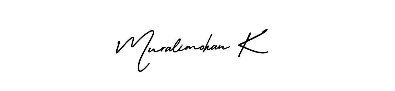 Use a signature maker to create a handwritten signature online. With this signature software, you can design (AmerikaSignatureDemo-Regular) your own signature for name Muralimohan K. Muralimohan K signature style 3 images and pictures png