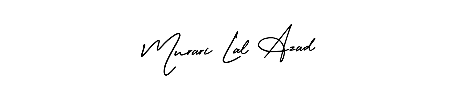 The best way (AmerikaSignatureDemo-Regular) to make a short signature is to pick only two or three words in your name. The name Murari Lal Azad include a total of six letters. For converting this name. Murari Lal Azad signature style 3 images and pictures png