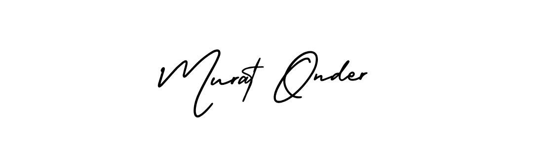 How to make Murat Onder name signature. Use AmerikaSignatureDemo-Regular style for creating short signs online. This is the latest handwritten sign. Murat Onder signature style 3 images and pictures png