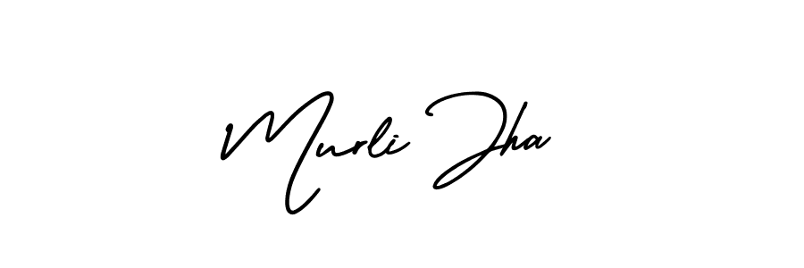 How to make Murli Jha name signature. Use AmerikaSignatureDemo-Regular style for creating short signs online. This is the latest handwritten sign. Murli Jha signature style 3 images and pictures png