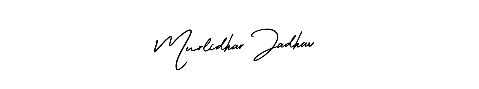 You should practise on your own different ways (AmerikaSignatureDemo-Regular) to write your name (Murlidhar Jadhav) in signature. don't let someone else do it for you. Murlidhar Jadhav signature style 3 images and pictures png