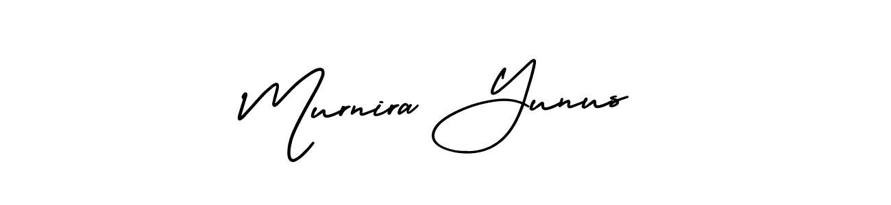 How to Draw Murnira Yunus signature style? AmerikaSignatureDemo-Regular is a latest design signature styles for name Murnira Yunus. Murnira Yunus signature style 3 images and pictures png