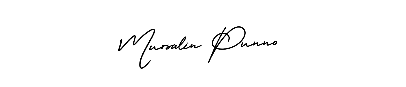 Make a beautiful signature design for name Mursalin Punno. With this signature (AmerikaSignatureDemo-Regular) style, you can create a handwritten signature for free. Mursalin Punno signature style 3 images and pictures png